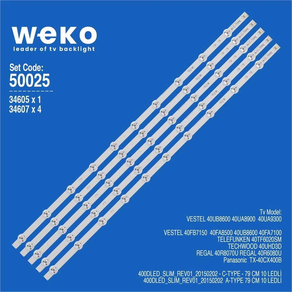 Weko Regal 40R8070U 40'' İnç 5 Adet Tv Led Bar - Regal Led Bar