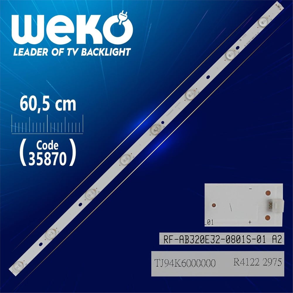 Weko RF-AB320E32-0801S-01 A2 - 60.5 Cm 8 Ledli - WK-1332 Led Tv Bar - Tv Led Bar