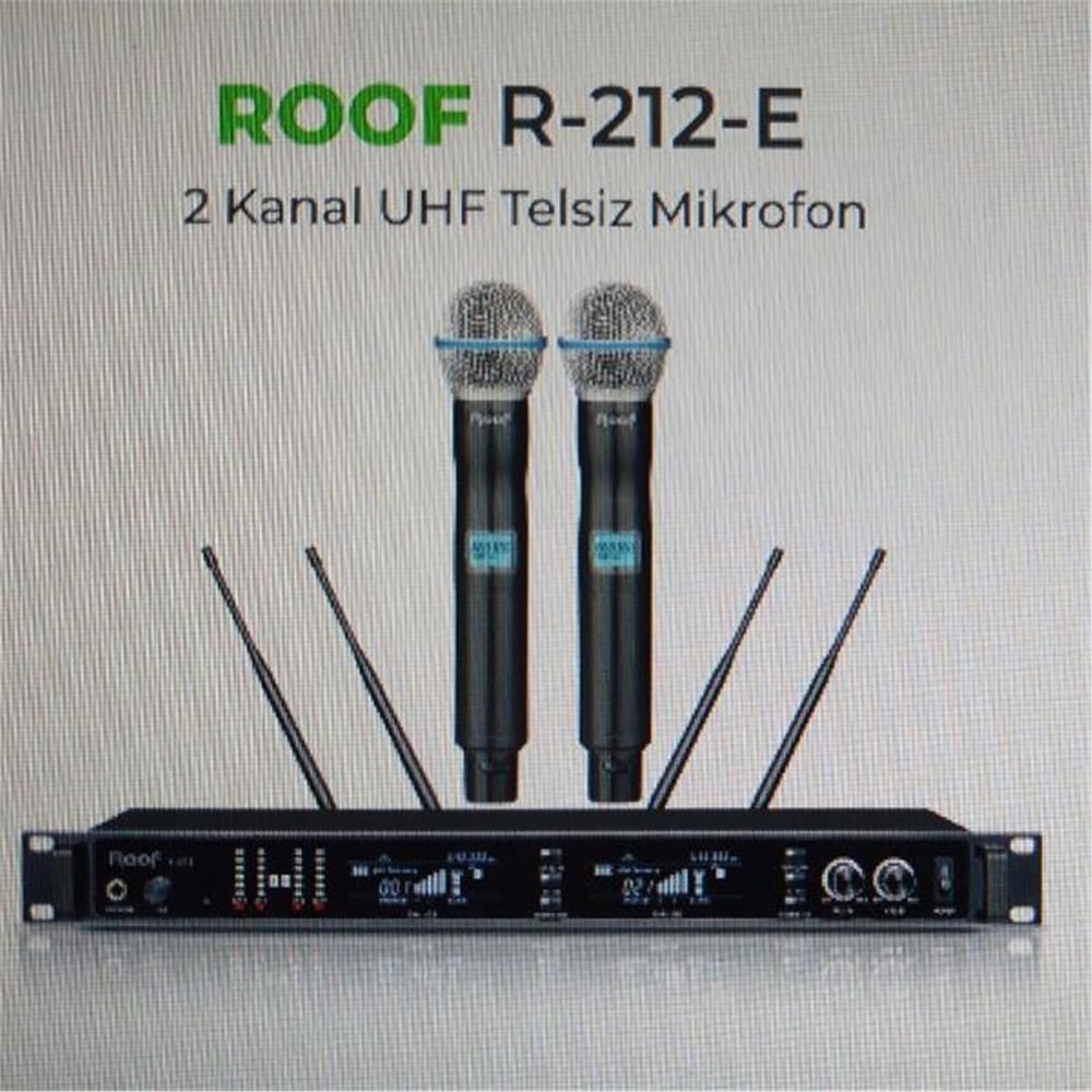 Roof Roof R-212E 2 Kanal Uhf Telsiz Mikrofon - Kablosuz Mikrofonlar