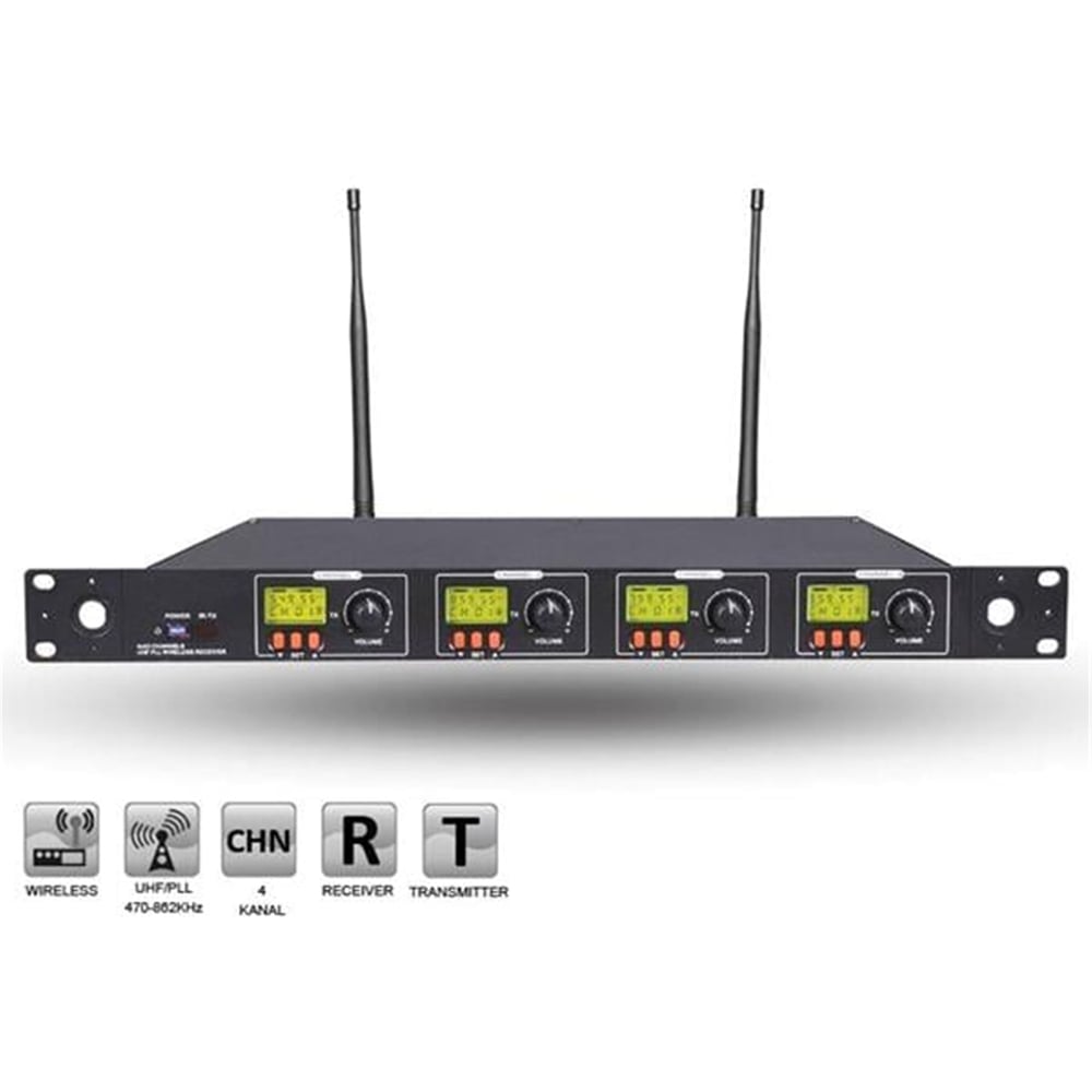 Roof Roof R-4004 4 Kanal Çift Tunerli UHF Kablosuz Receiver - Kablosuz Mikrofonlar