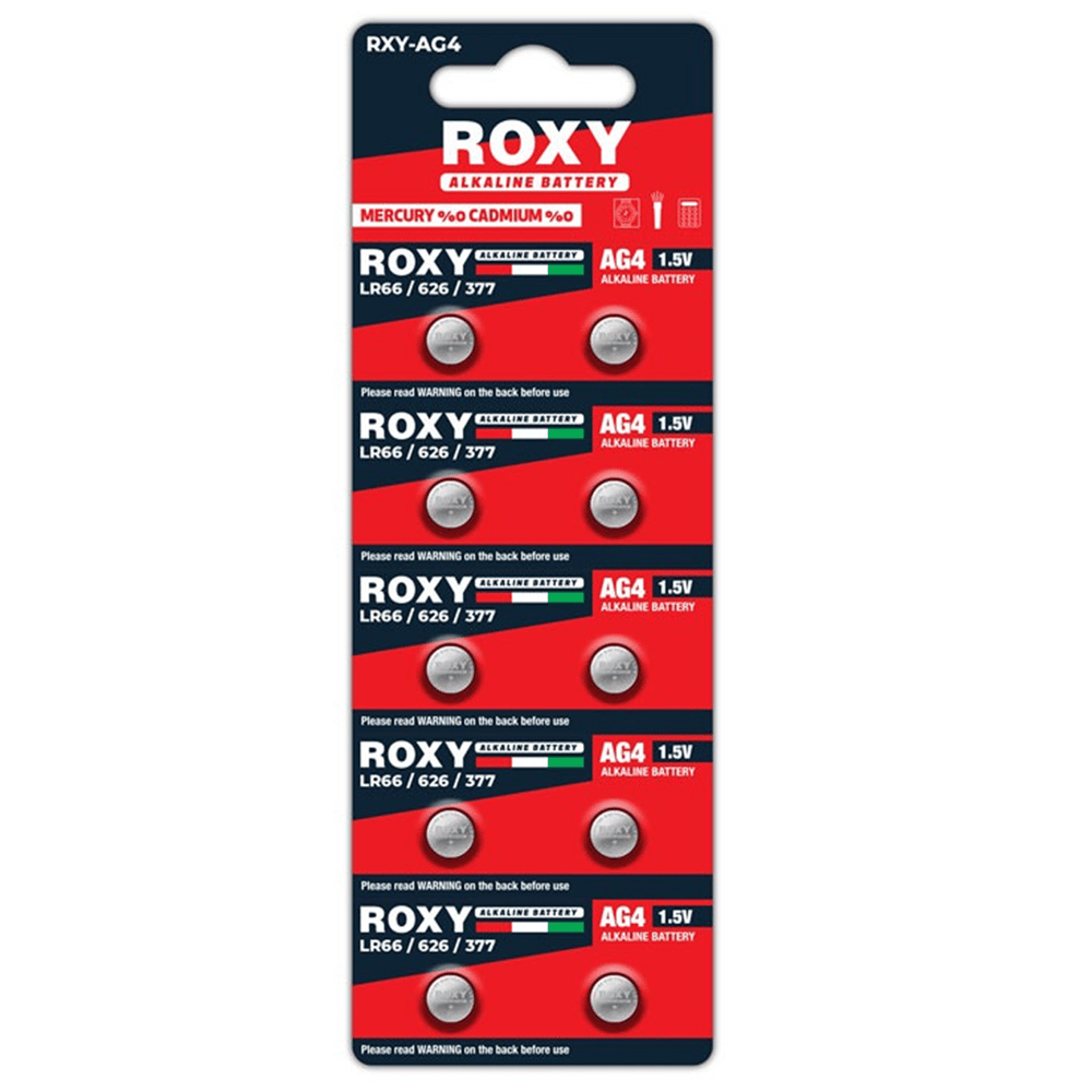 Reyonex ROXY RXY-AG4 LR66 / 626 / 377 18 MAH ALKALIN SAAT PIL (10'LU BLISTER PAKET) - Piller