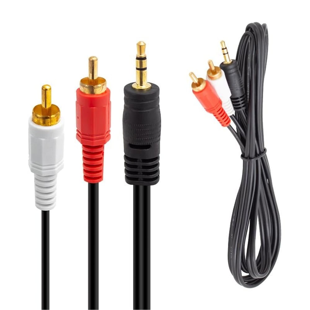 S-Link S-Link SL-857 2 RCA Erkek + 3.5 Mm Stereo Erkek 1.5 Metre  RCA - AUX Çevirici Ses Kablosu - Fiş - Jack - Şase