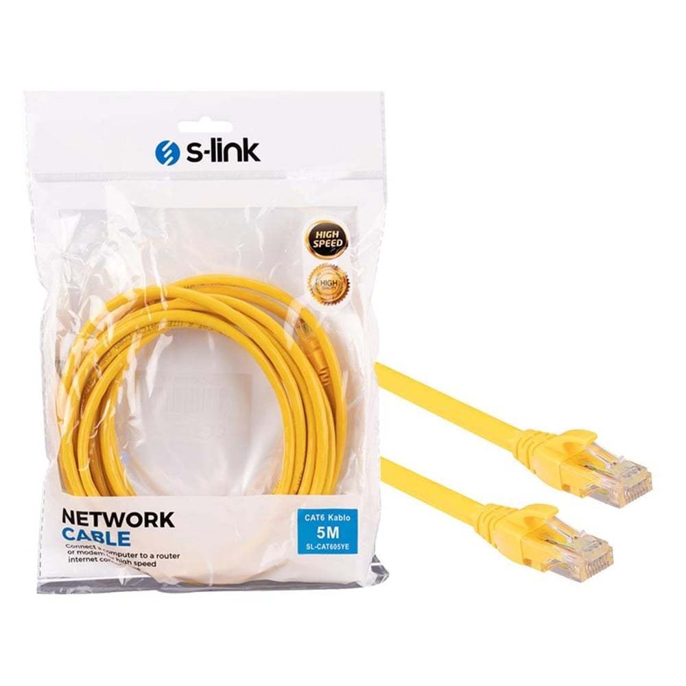 S-Link S-Link SL-CAT603YE 3 Metre Sarı Cat6 Ethernet Kablosu - Cat5 Cat6 Cat7 Cat8 Kablo
