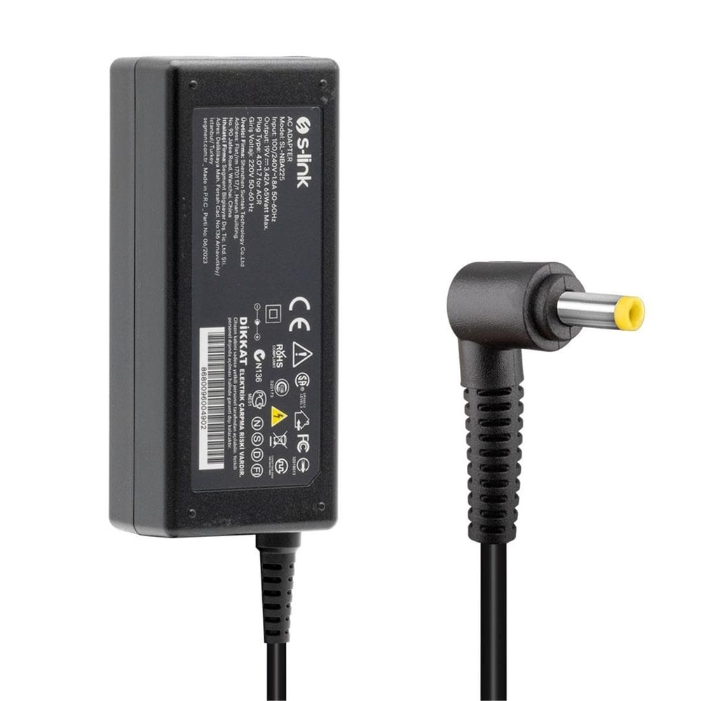 S-Link S-Link SL-NBA225 19 Volt 3.42 Amper 1.7X4.0Mm Uçlu Notebook Adaptör - Laptop Adaptörleri