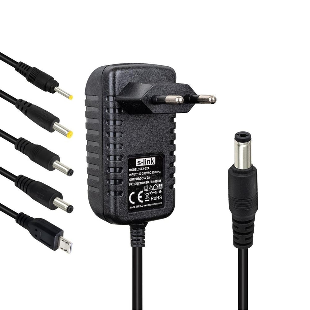 S-Link S-Link SLX-52A 5-9-12 Volt - 2 Amper Çok Uçlu Telefon Tablet PC Akü Akıllı Şarj Adaptörü - Laptop Adaptörleri
