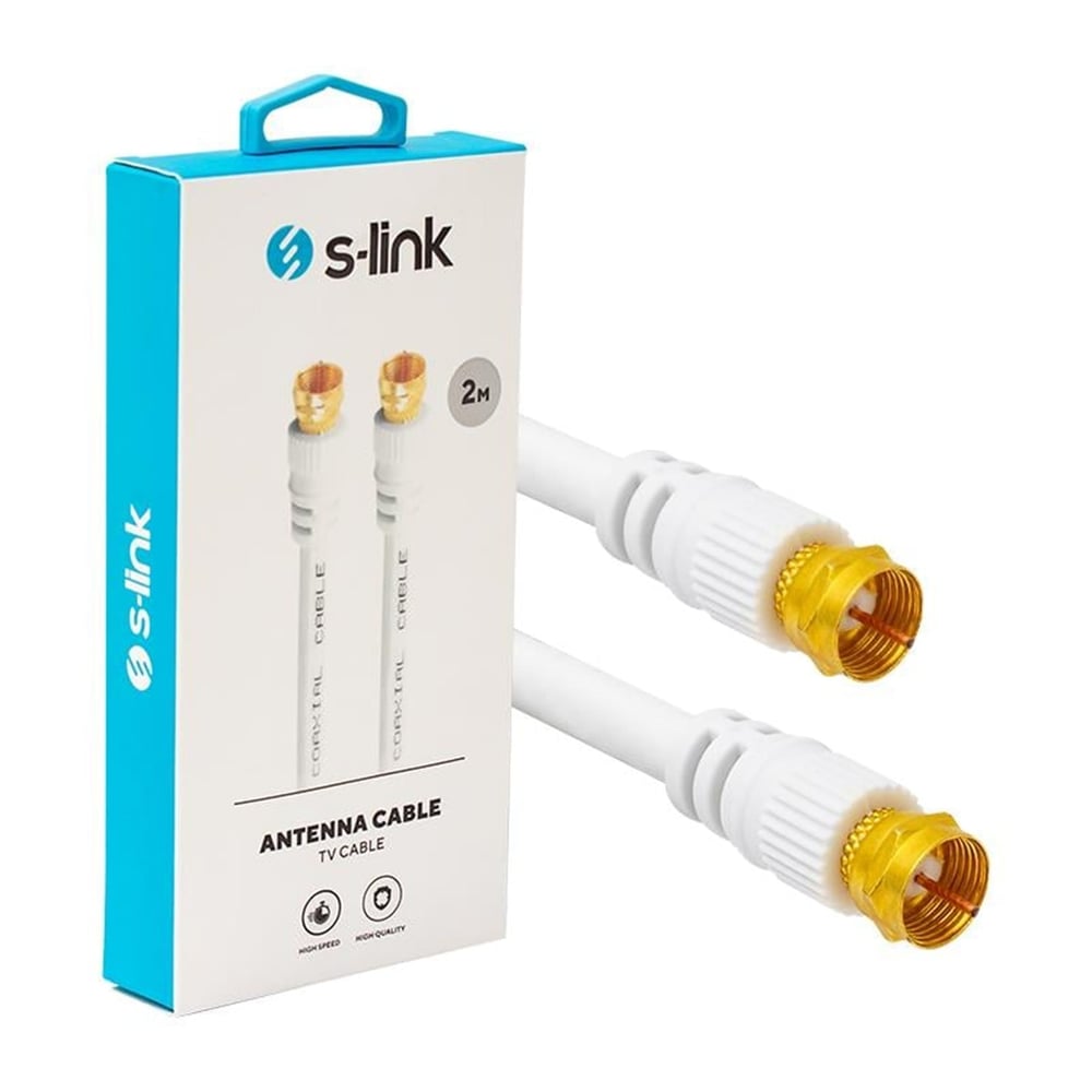 S-Link S-Link SLX-590 F Konnektörlü 2 Metre Hazır RG6-U Anten Kablosu - Anten Kablosu