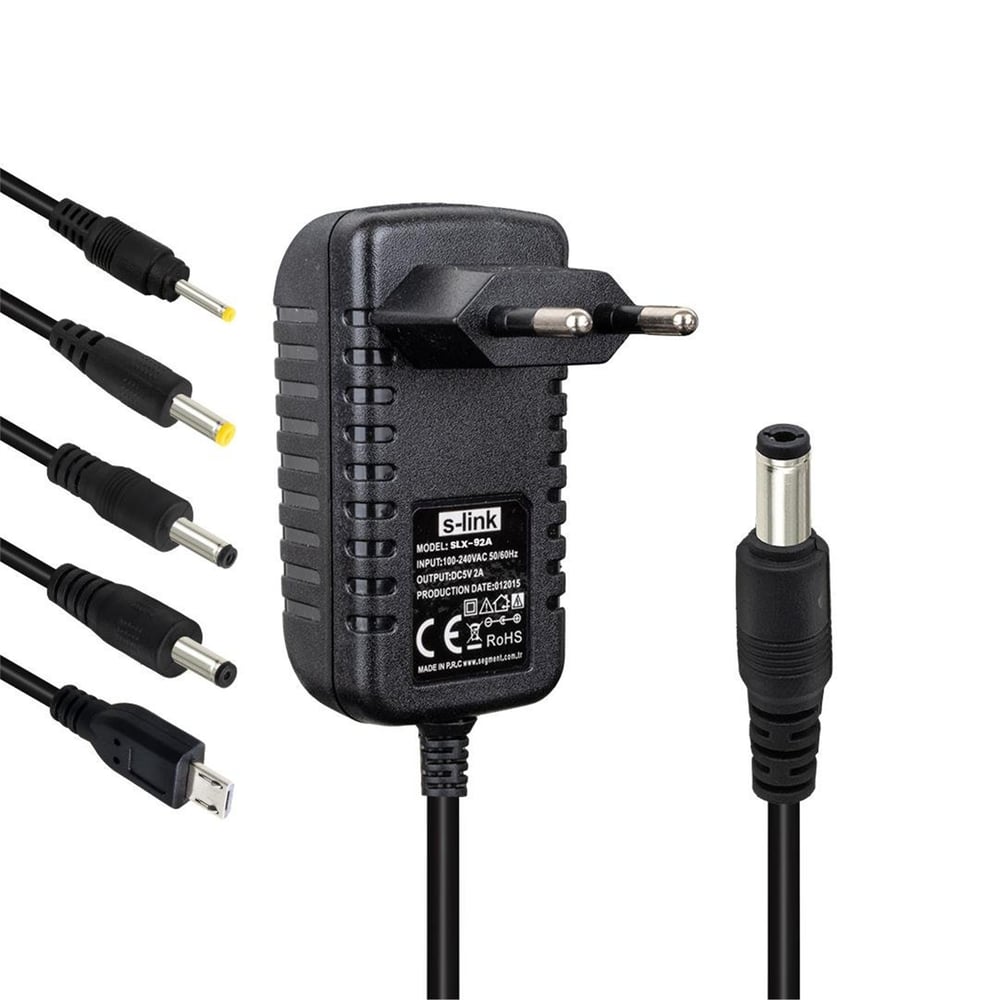 S-Link S-Link SLX-92A 9 Volt 2 Amper 5 Uçlu Universal Tablet PC Adaptörü - Tablet Pc Adaptörleri