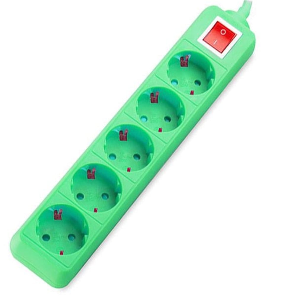 S-Link S-Lınk Spg-R-5 5Li 1.5 Metre Kablolu Yeşil Akım Korumalı Priz - Grup Prizler