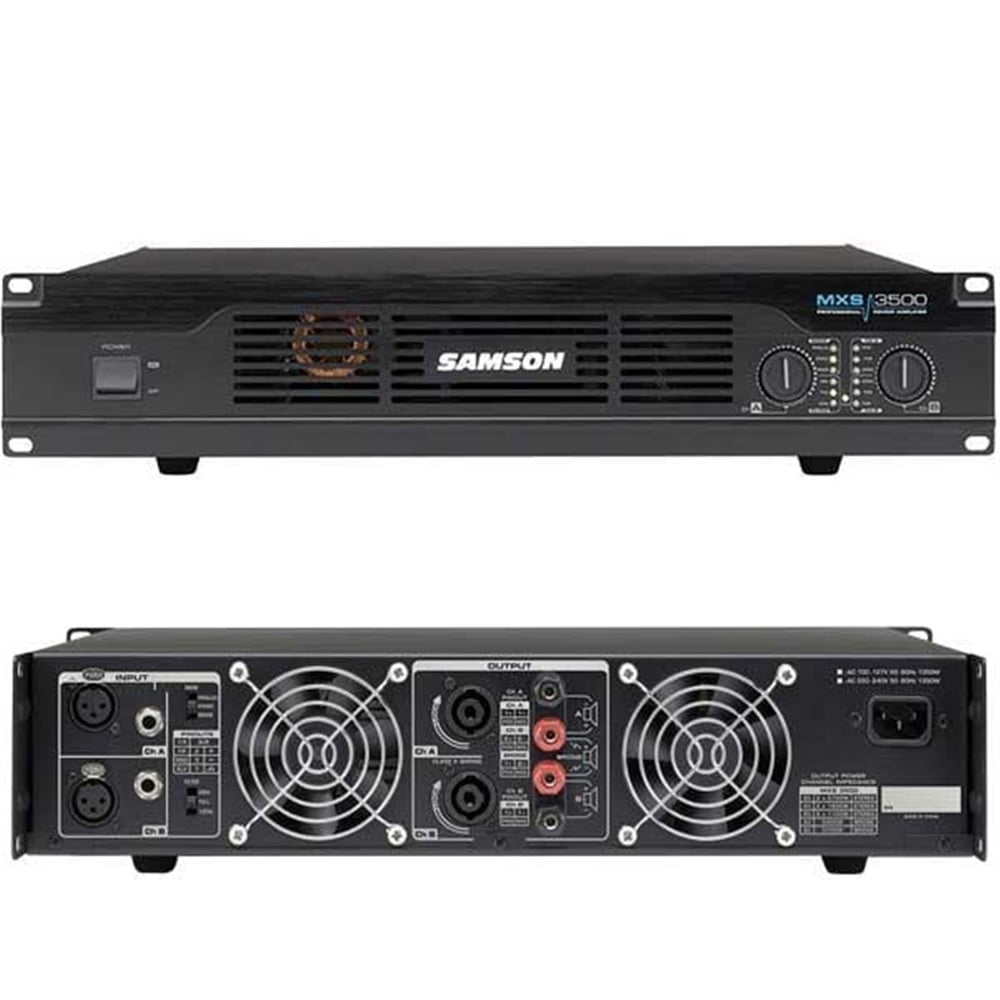 Samson Samson Mxs-3500 8 Ohm 2X1100W /4 Ohm 2X1900W/2 Ohm 2X2700 Watt Power Anfi - Seslendirme Amfileri