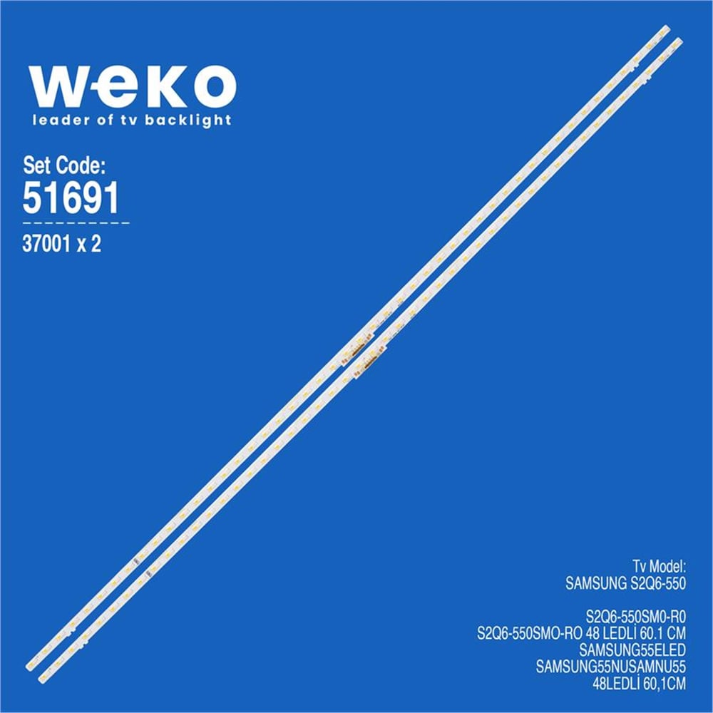 Weko Samsung  S2Q6-550SM0-R0 İki Renk 55'' 2 Adet Tv Led Bar (48 Led) - Samsung Led Bar