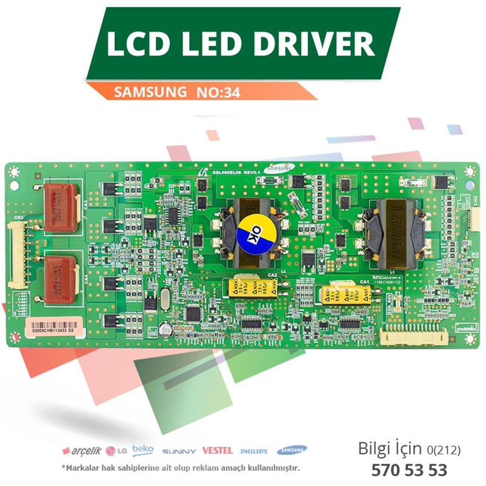 Weko Samsung SSL460EL06 REV0.1 - LTA460HQ08 - Lcd Led Driver - LCD Driver
