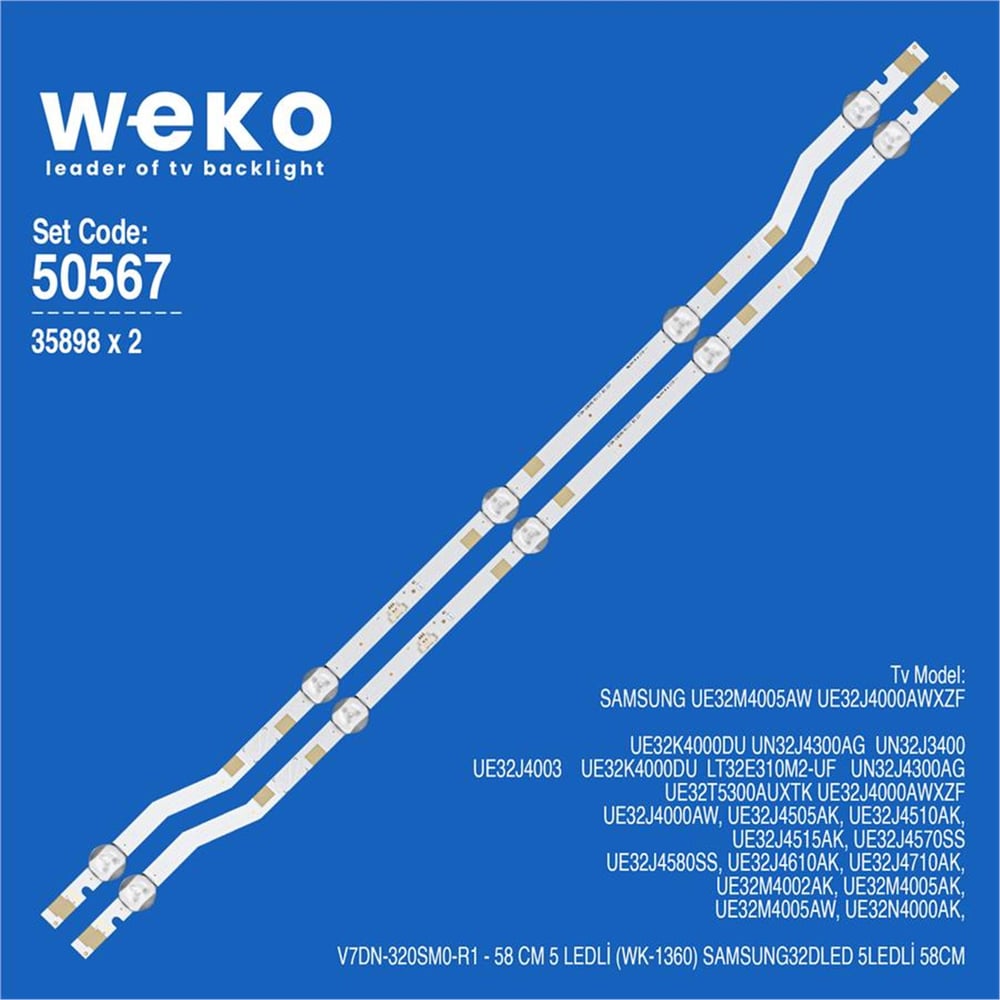 Weko Samsung UN32J4300AG 32'' İnç 2 Adet Tv Led Bar - Samsung Led Bar