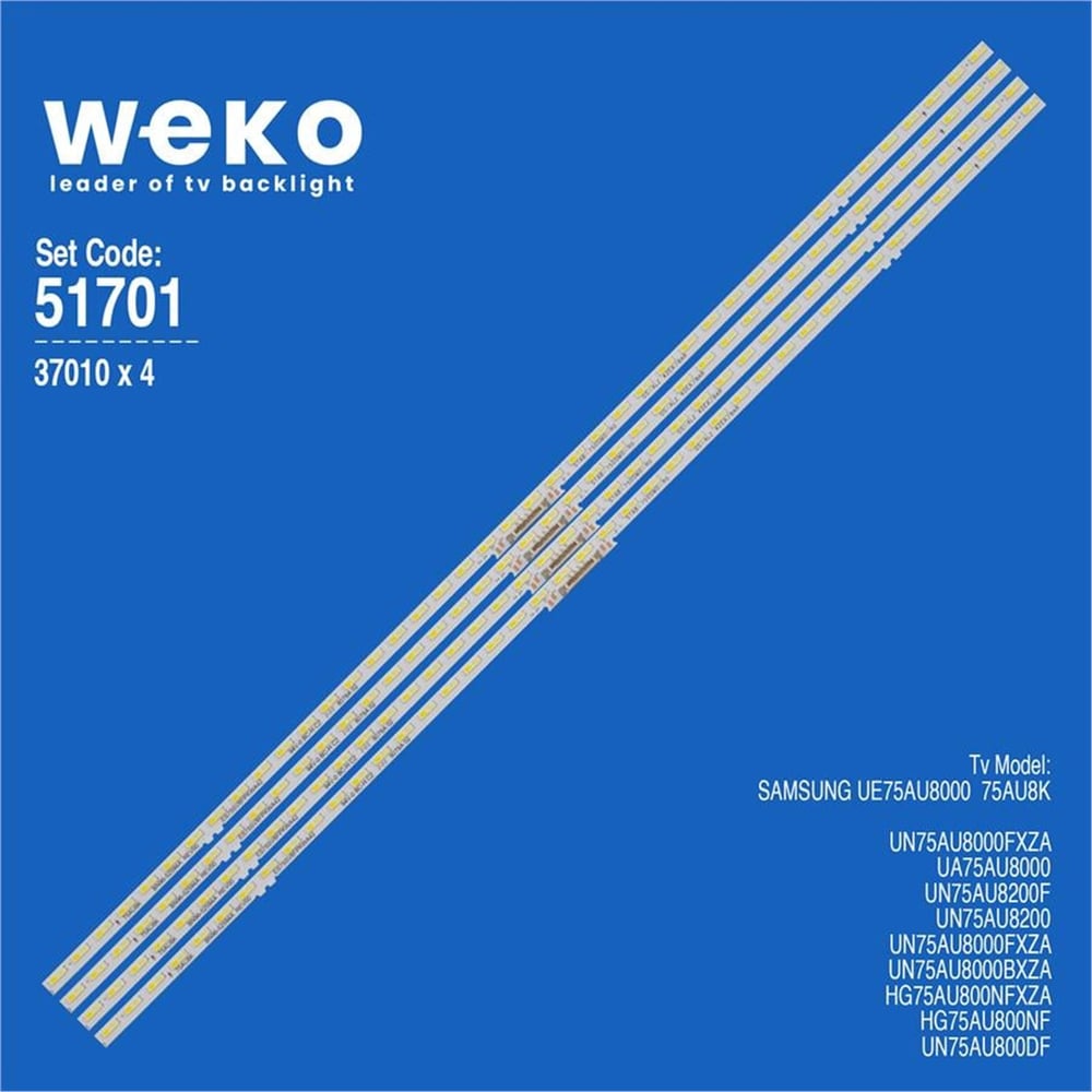 Weko Samsung UN75AU8000FXZA UA01 BA03 75'' 4 Adet Tv Led Bar (42 Led) - Samsung Led Bar
