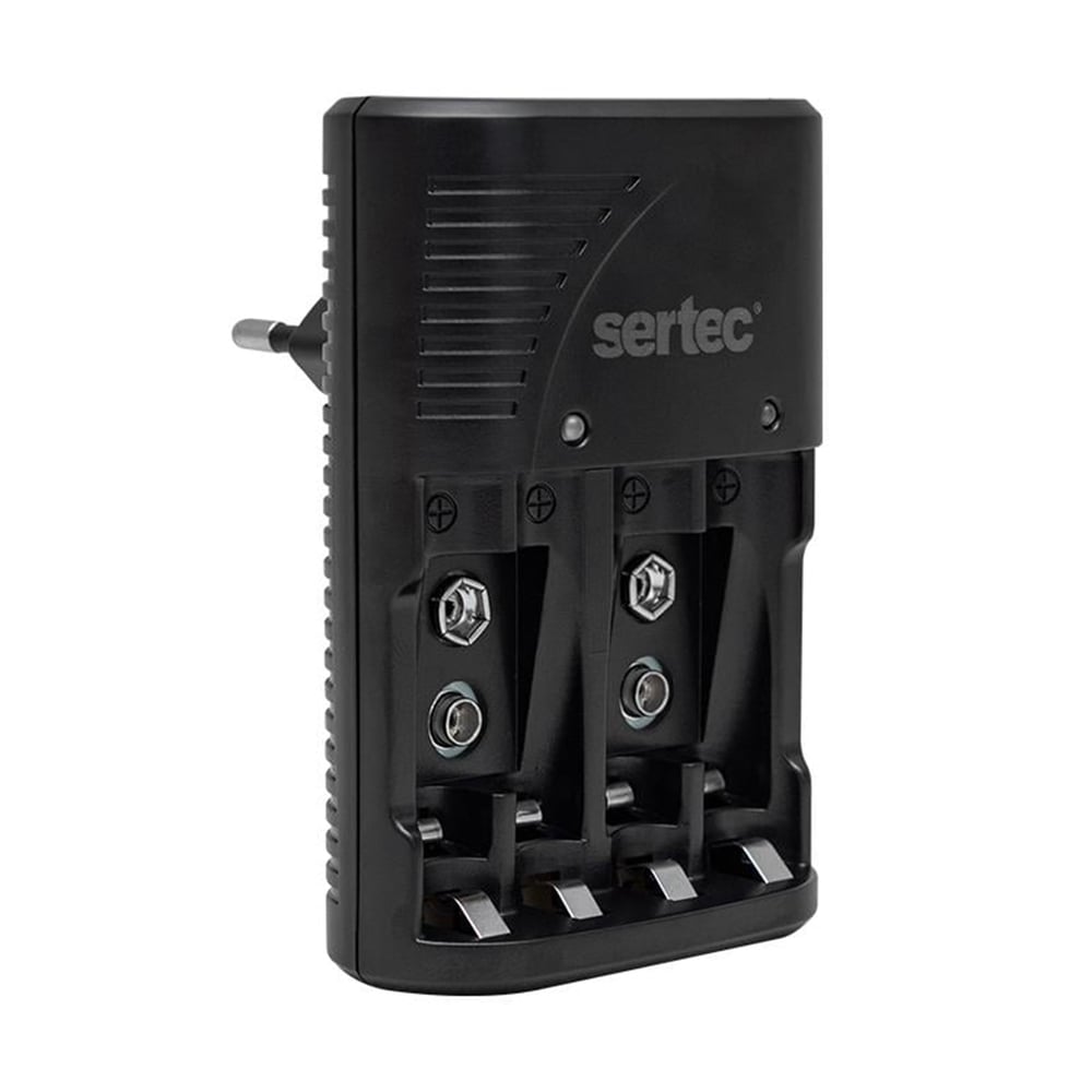Sertec Sertec AA-AAA Dörtlü - 2x9V Pil Şarj Aleti STC-C9V - Pil Şarj Cihazları