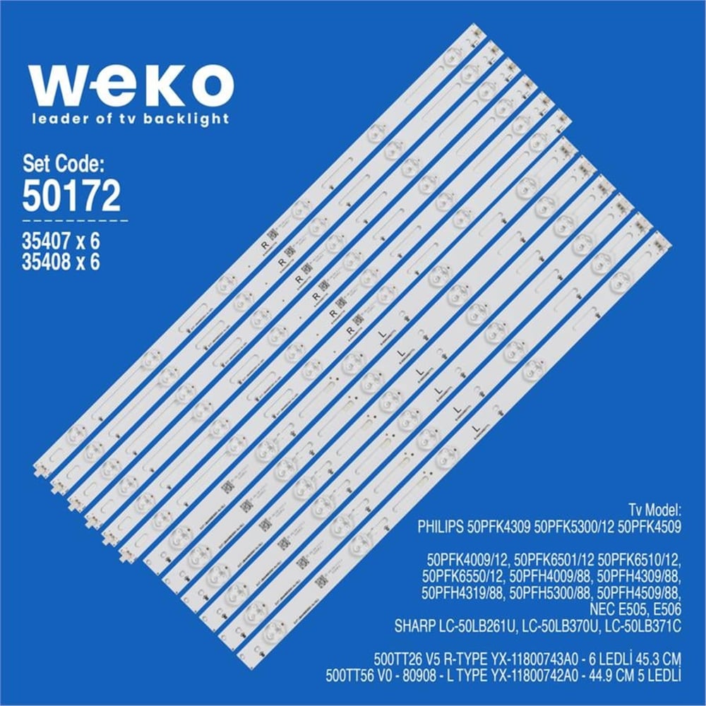 Weko Sharp LC-50LB261U 50'' İnç 12 Adet Tv Led Bar - Sharp Led Bar