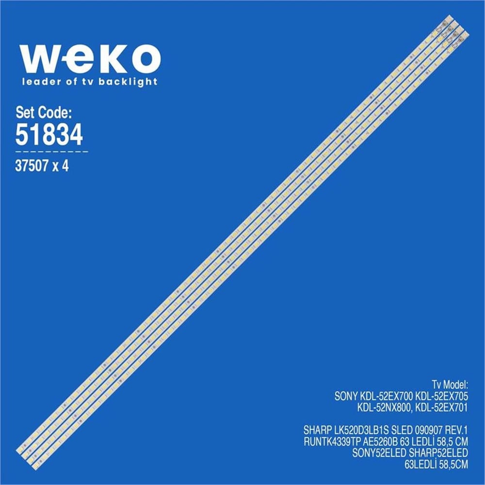 Weko Sharp LK520D3LB1S 52'' 4 Adet Tv Led Bar - Sharp Led Bar