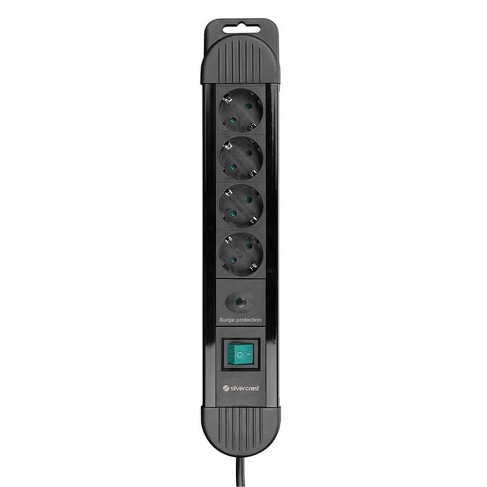 Silvercrest Silver Crest 1.5m 4lü Akım Korumalı Gri Priz 900 Joule SCKS04 - Akım Korumalı Prizler