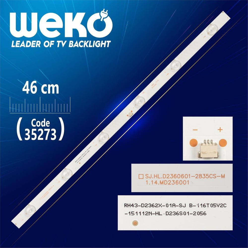 Weko SJ.HL.D2360601-2835CS-M 1.14.MD236001 - (46 CM) - 6 Ledli - (WK-915) Tv Led Bar - Tv Led Bar