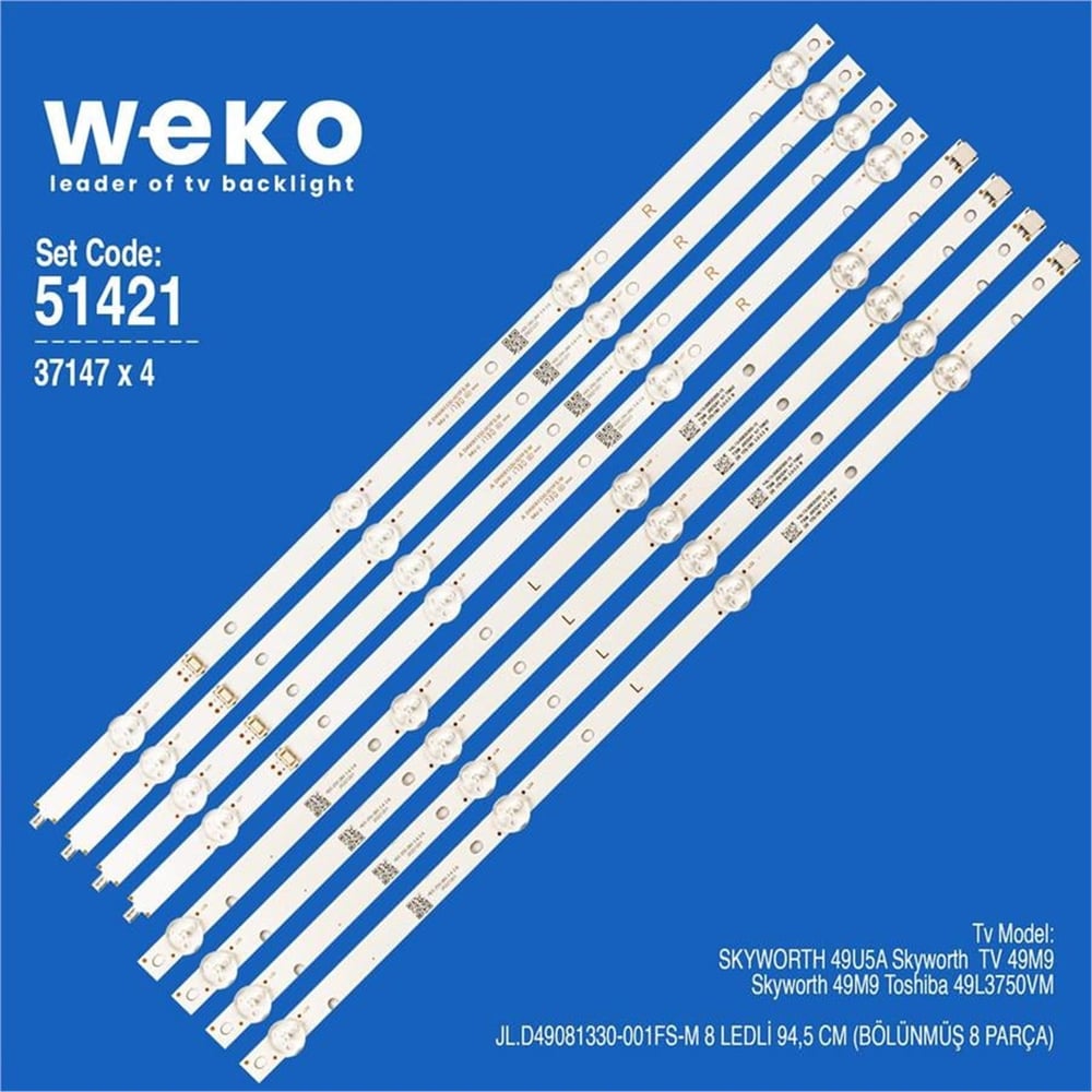 Weko Skywort 49U5A 49'' 4 Adet Tv Led Bar - Skyworth Led Bar