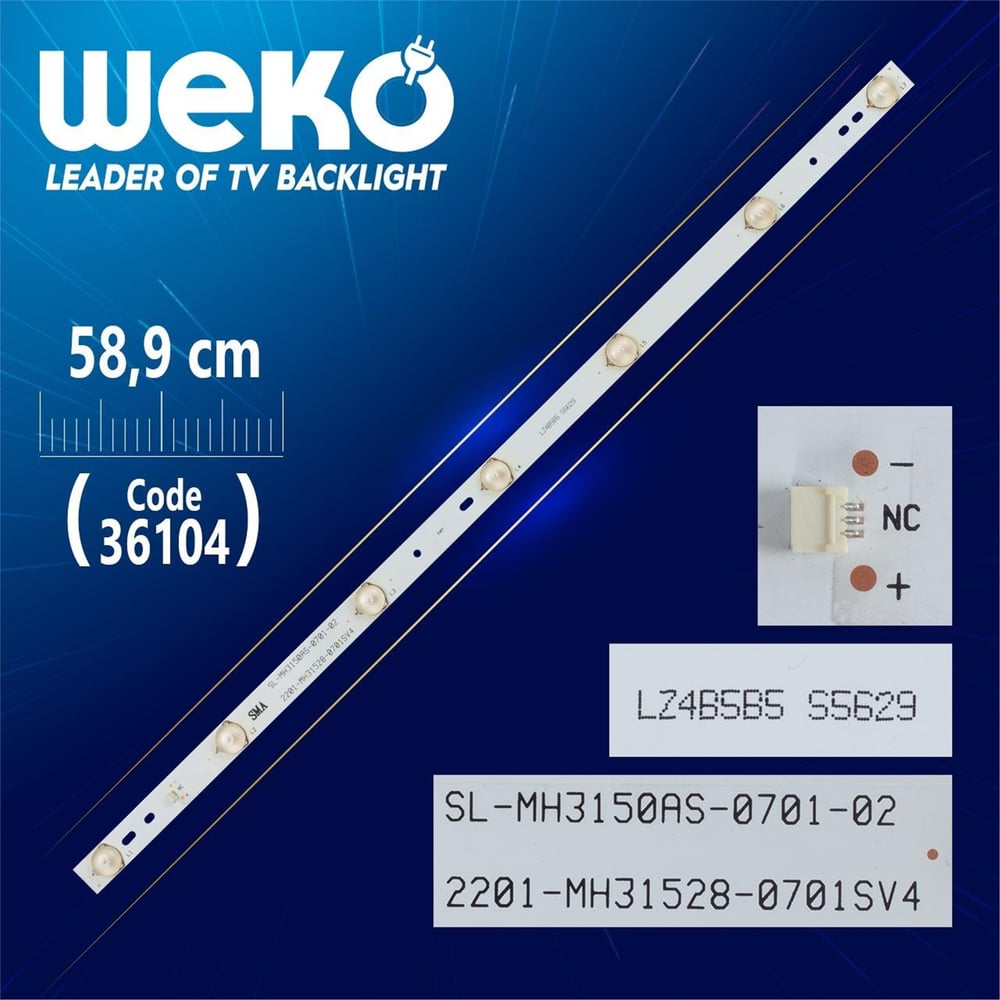 Weko SL - MH3150AS - 0701 - 02 2201 - MH31528-0701SV4 - 7 LEDLİ - 58.9 CM - Tv Led Bar - Tv Led Bar