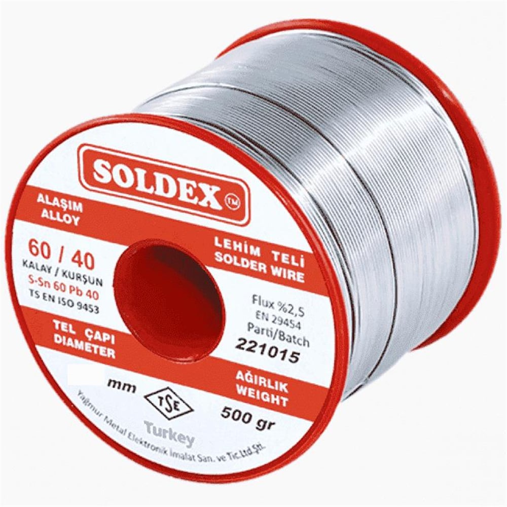 Soldex Soldex 500 Gr Lehim 0.8 Mm SN60 PB40 505 - Lehim Teli