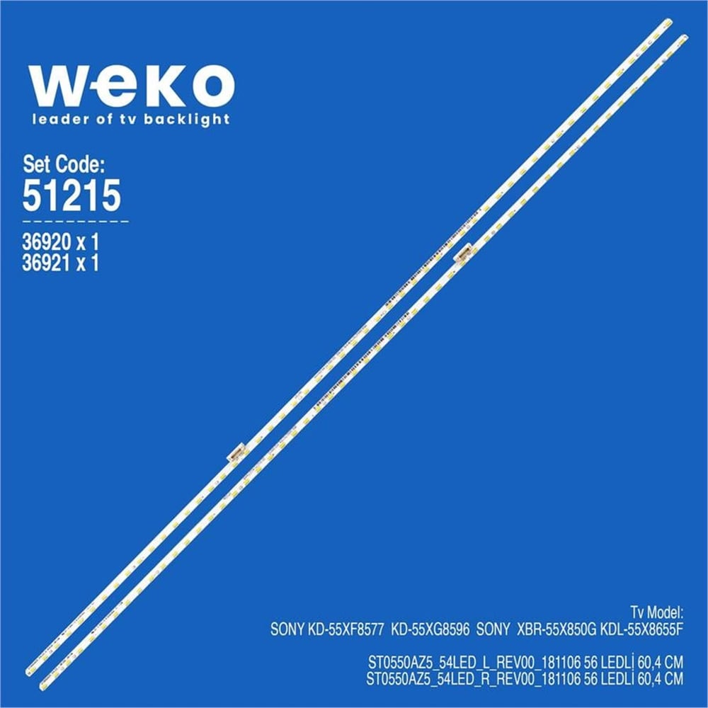 Weko Sony KD-55XG8596 55'' 2 Adet Tv Led Bar - Sony Led Bar