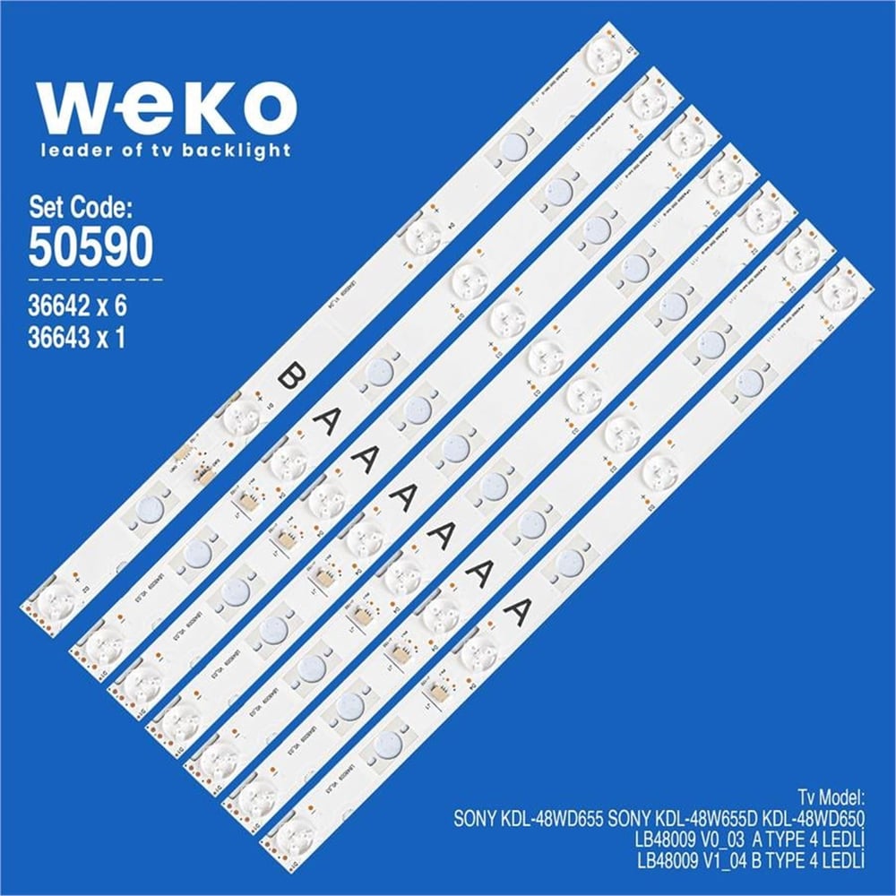 Weko Sony KDL-48WD655 48'' İnç 7 Adet Tv Led Bar - Sony Led Bar