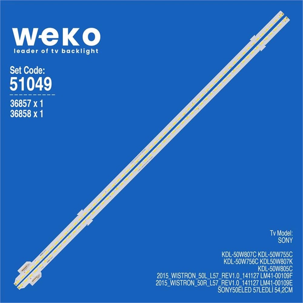 Weko Sony KDL-50W756C 50'' 2 Adet Tv Led Bar - Sony Led Bar