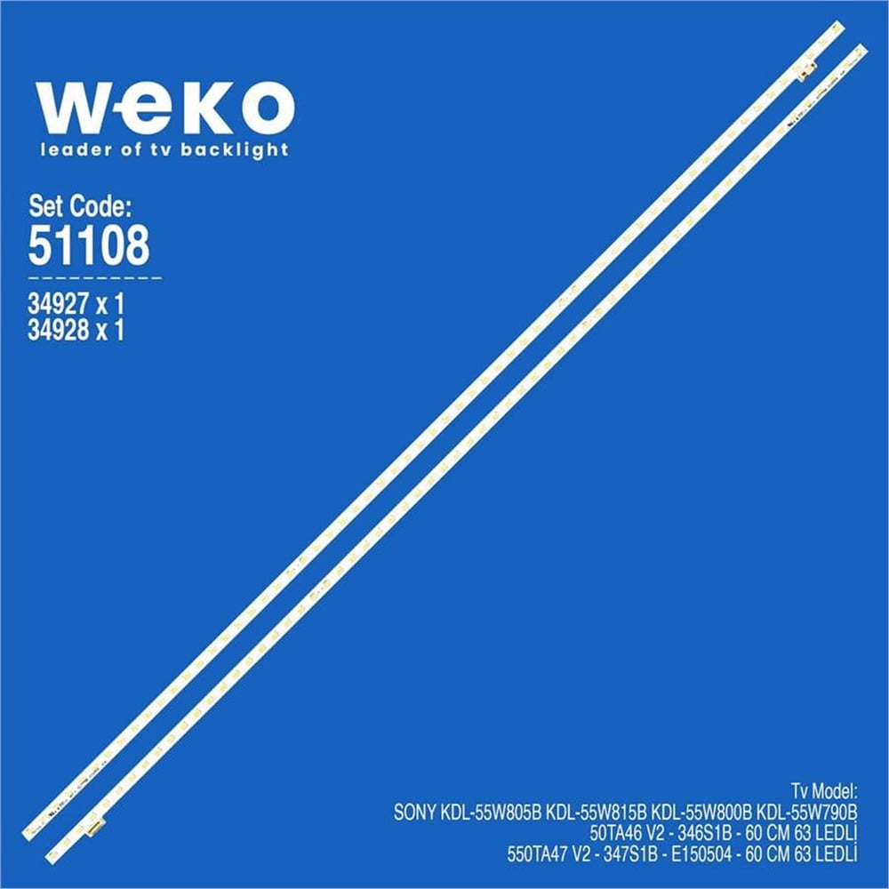 Weko Sony KDL-55W815B 55'' 2 Adet Tv Led Bar - Sony Led Bar