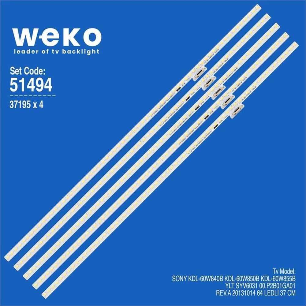Weko Sony KDL-60W850B 60'' 4 Adet Tv Led Bar - Sony Led Bar