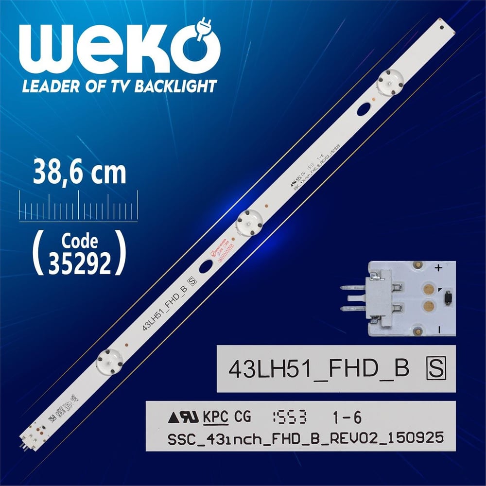 Weko SSC_43INCH_FHD_B_REV02_150925 - 43LH51_FHD_B S - (38.6 Cm) 3 Ledli - (WK-410) Tv Led Bar - Tv Led Bar