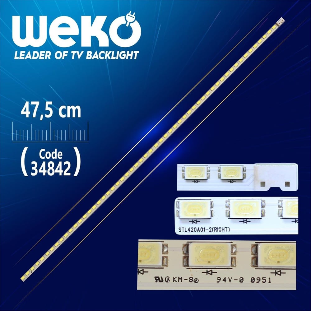 Weko STL420A01-2 (RIGHT) - 47.5 Cm 54 Ledli - WK-712 Tv Led Bar - Tv Led Bar