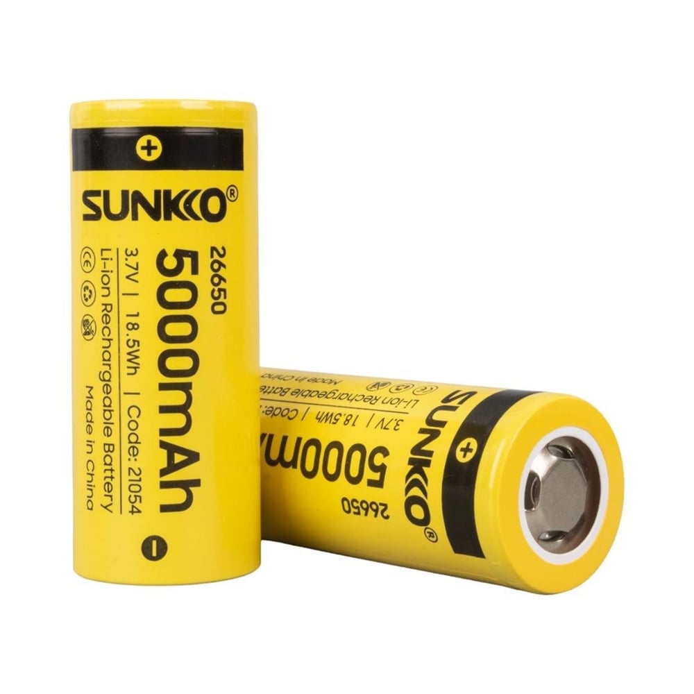 Sunkko Sunkko 3.7 Volt 5000 Mah 26650 Şarj Edilebilir Pil (Tekli) - Piller