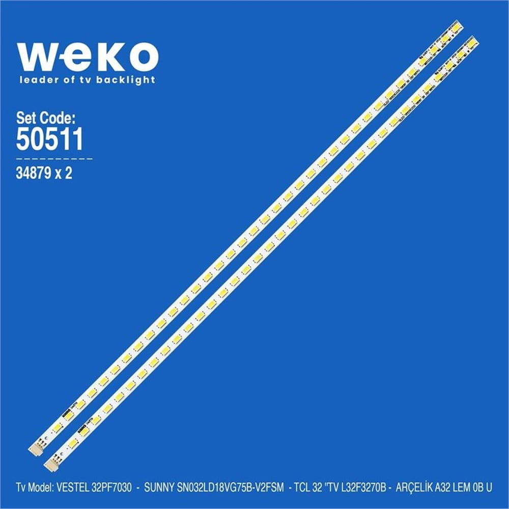 Weko Sunny SN032LD18VG75B-V2FSM 32'' İnç 2 Adet Tv Led Bar - Sunny Led Bar