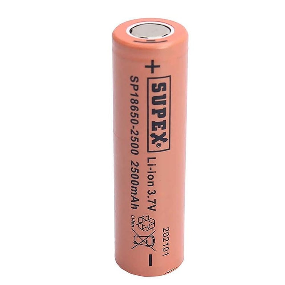 Supex Supex 18650-2500 3.7v 2500 Mah Düz Kafa Li-Ion Pil - Şarjlı Piller