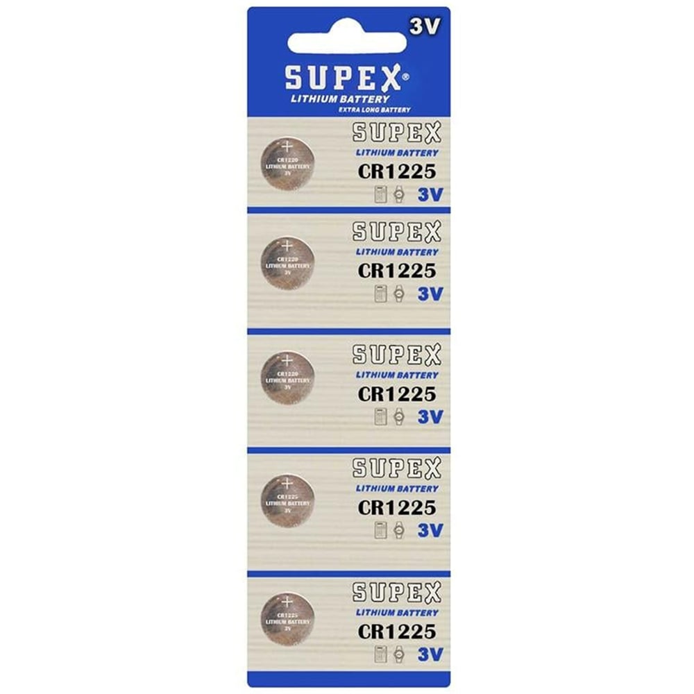 Supex Supex CR1225 3 Volt Lityum Pil 5'li Paket - Piller