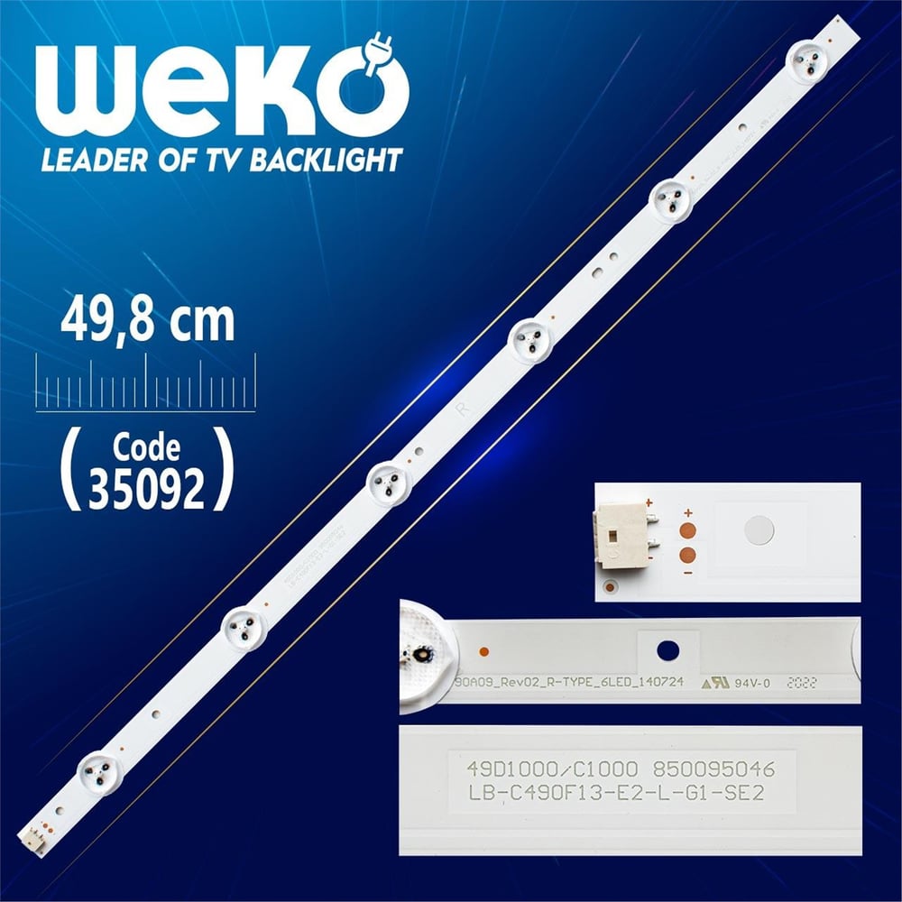 Weko SVJ490A06_REV03_6LED_R - LB-C490F13-E2-L-G1/SE2-SE4 - 6 Ledli 49.8 Cm - (WK-473) Tv Led Bar - Tv Led Bar