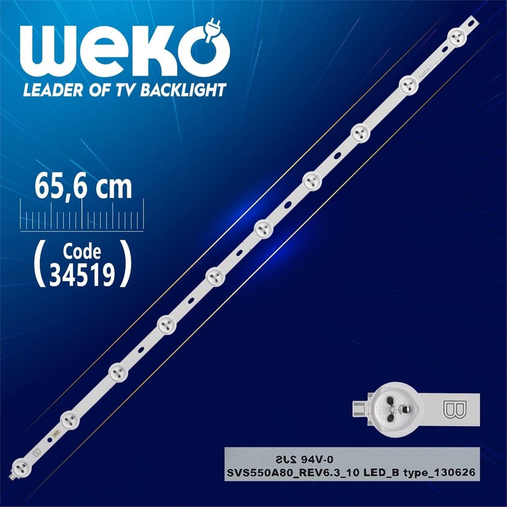Weko SVS550A80_REV6.3_10 LED_B TYPE_130626 - 65.6 Cm 10 Ledli WK-613 Led Tv Bar - Tv Led Bar