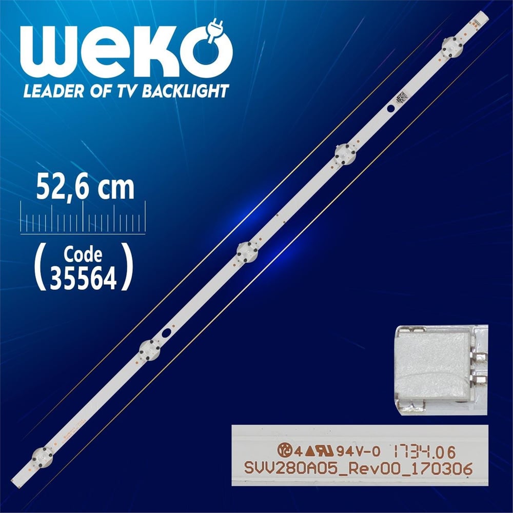 Weko SVV280A05_REV00_170306 - 52.6 Cm 5 Ledli - WK-1082 Led Tv Bar - Tv Led Bar