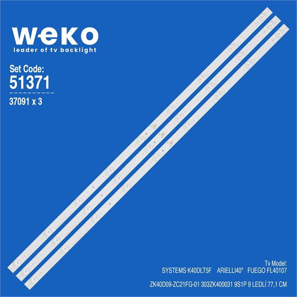 Weko Systems K40DLT5F 40'' 3 Adet Tv Led Bar - Diğer Led Bar Çeşitleri