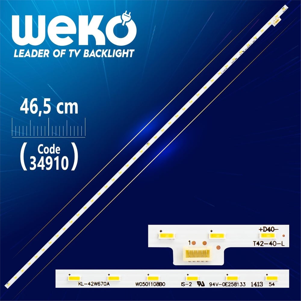 Weko T42-40-L - 126S5B - 46.5 Cm 40 Ledli - WK-747 Led Tv Bar - Tv Led Bar