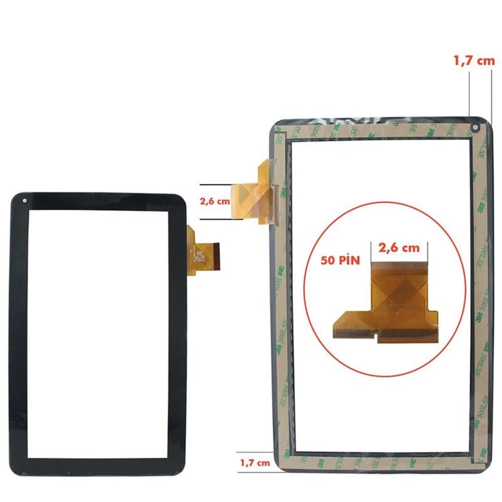 Oem Tablet Dokunmatik Ekran (Fe-Dh-1006A1-Fpc26 Black) 10.1  Codegen Dream 10.1 - Tablet Malzemeleri