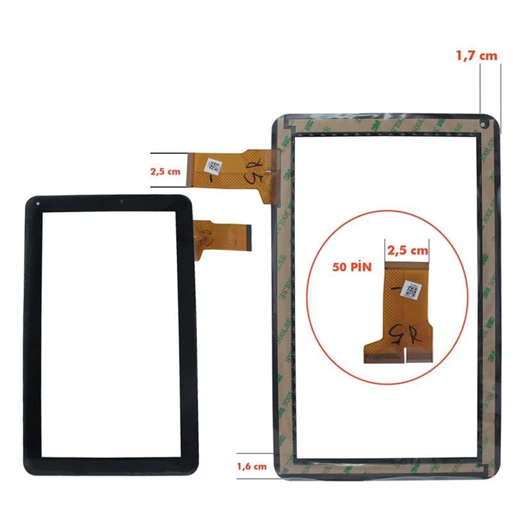 Oem Tablet Dokunmatik Ekran (Mf 595) 10.1 Polypad 1018-Syrox 1101-Codegen Speed-Reader A1 - Tablet Malzemeleri