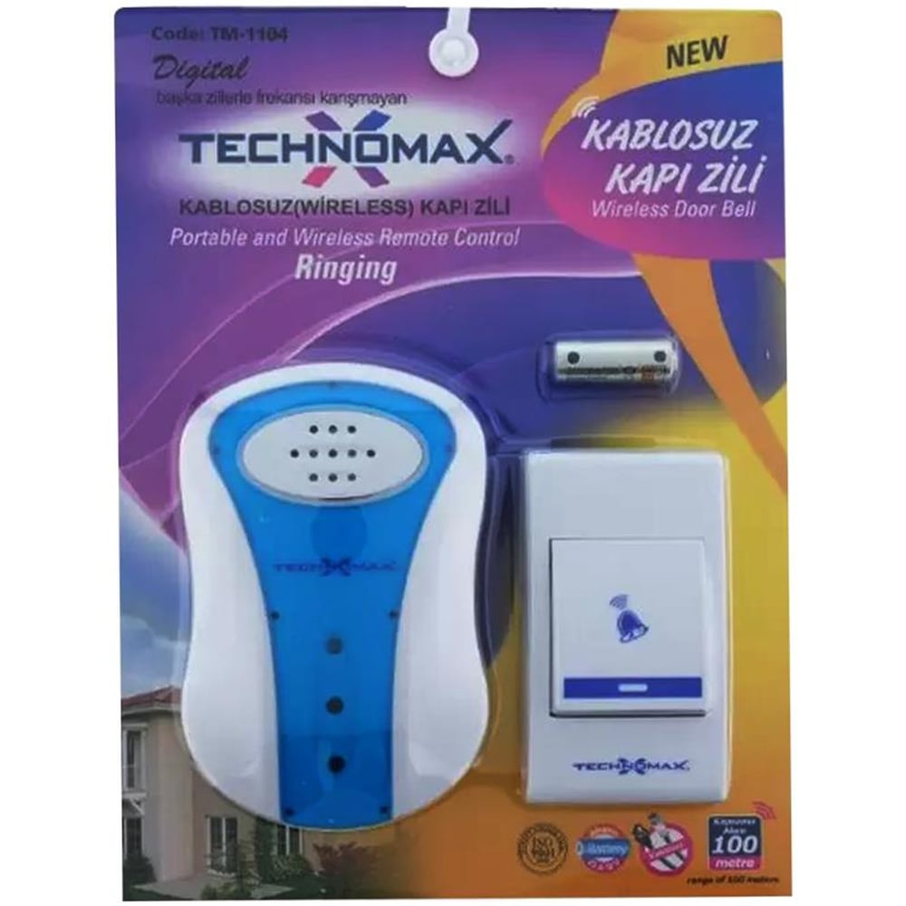 Technomax Technomax TM-1104 Çok Frekanslı Kablosuz Zil - Kapı Zilleri-Alarm