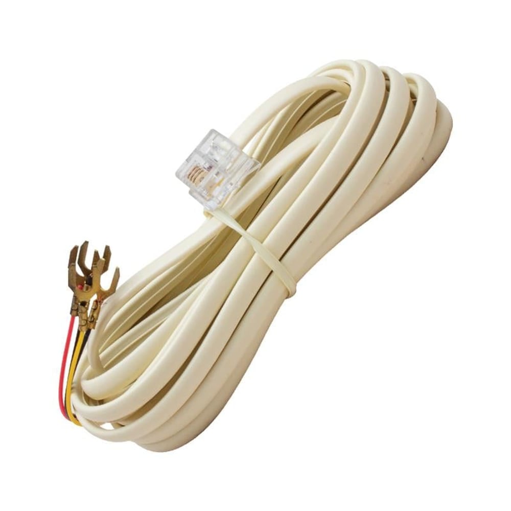 Elektromer Telefon Hat Kablosu Ay Pabuçlu 3 Metre Krem - Telefon Kablosu