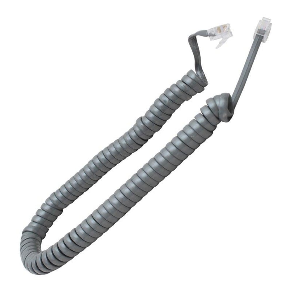 Elektromer Telefon Spiral Kablo Gri - Fiş - Jack - Şase