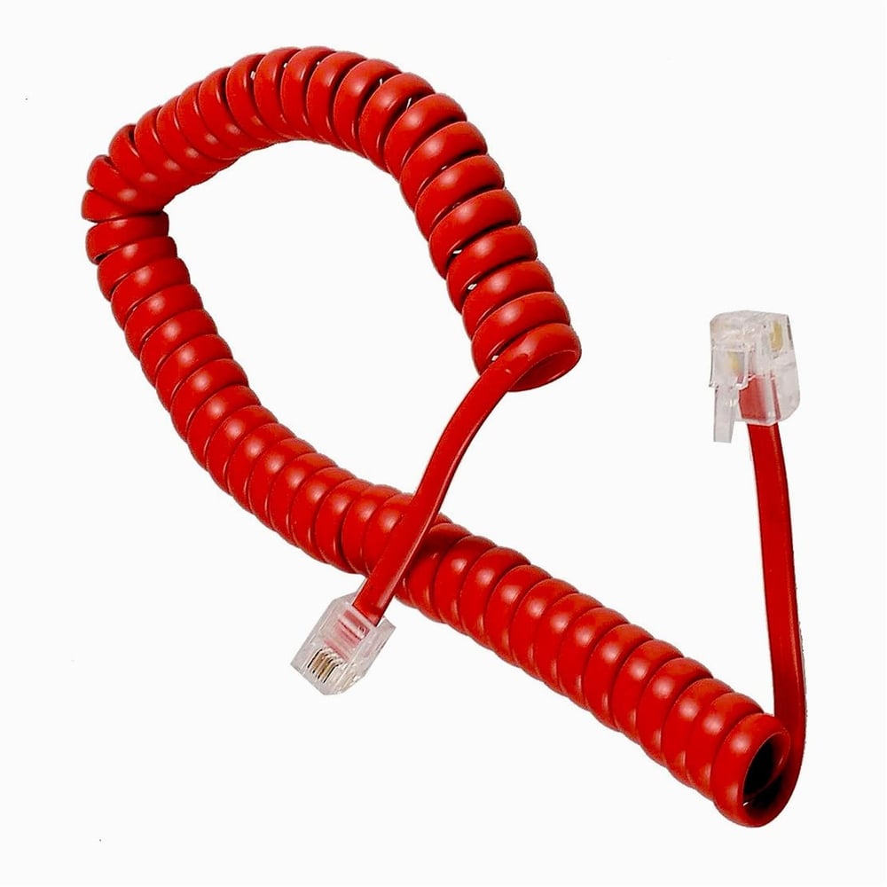 Powermaster Telefon Spiral Kablo Kırmızı - Fiş - Jack - Şase