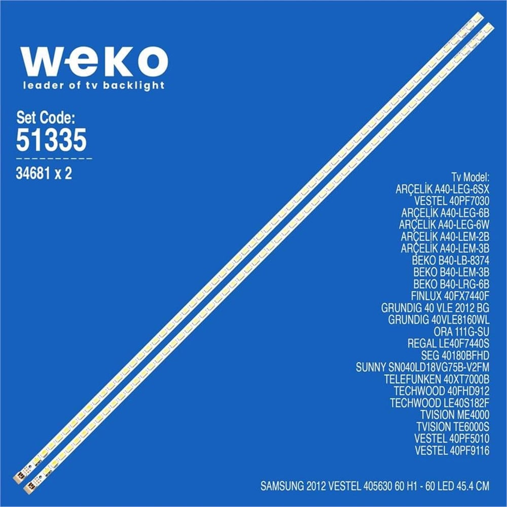 Weko Telefunken 40XT7000B 40'' 2 Adet Tv Led Bar - Telefunken Led Bar