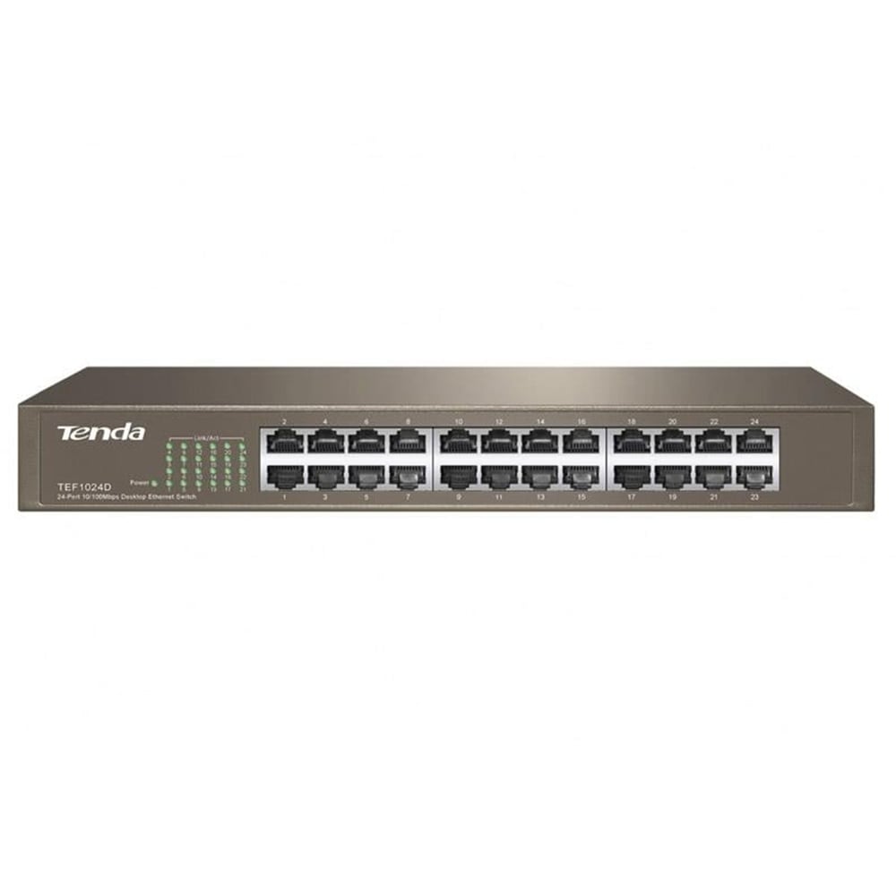 Tenda Tenda TEF1024D 10-100 Mbps 24 Port Rack Mount Switch - Ethernet Switch
