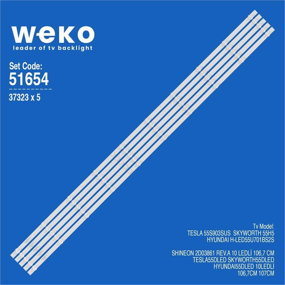 Weko Tesla 55S903SUS 55'' 5 Adet Tv Led Bar - Diğer Led Bar Çeşitleri